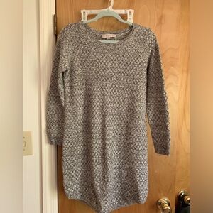 Loft Black/White Tweed Sweater Dress